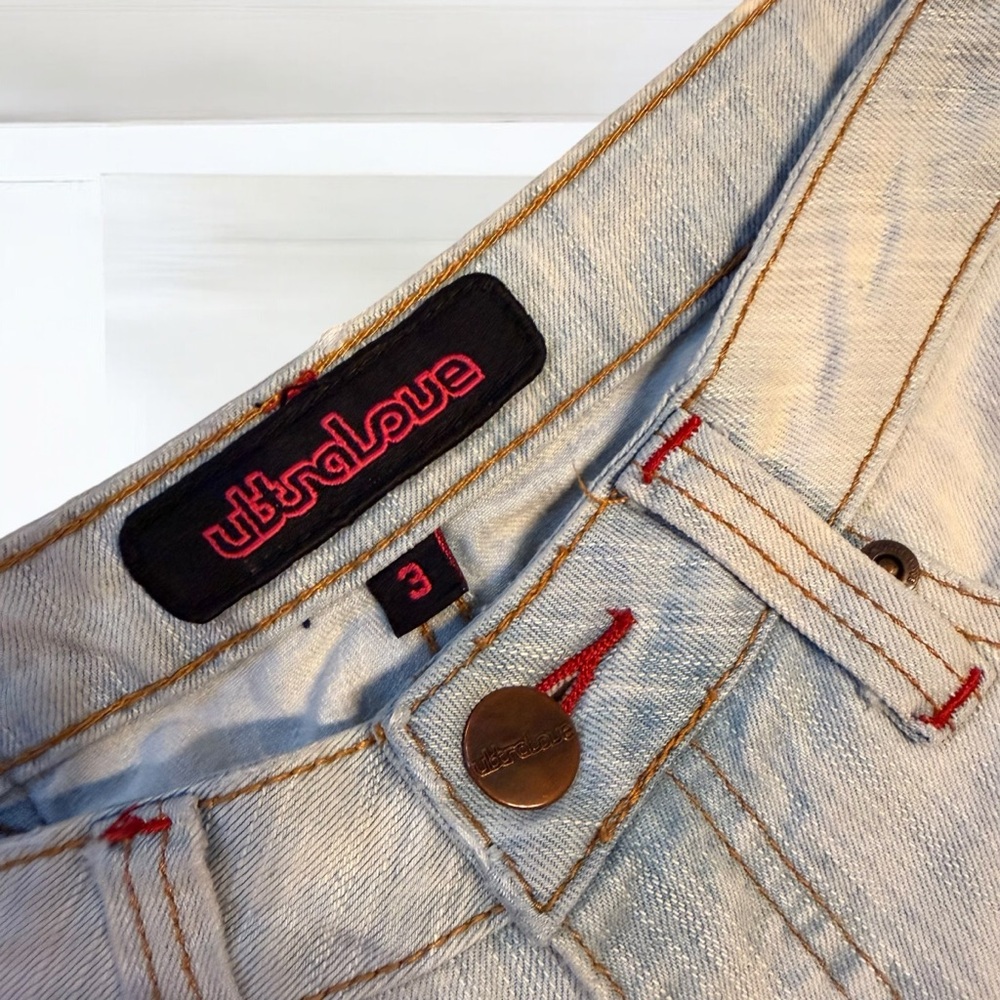 1217 Retro Ultralove Low Rise Super Flare Jeans 3R (27x31) Light Wash Stretch - Picture 4 of 14